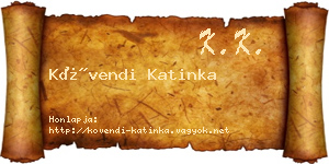 Kövendi Katinka névjegykártya